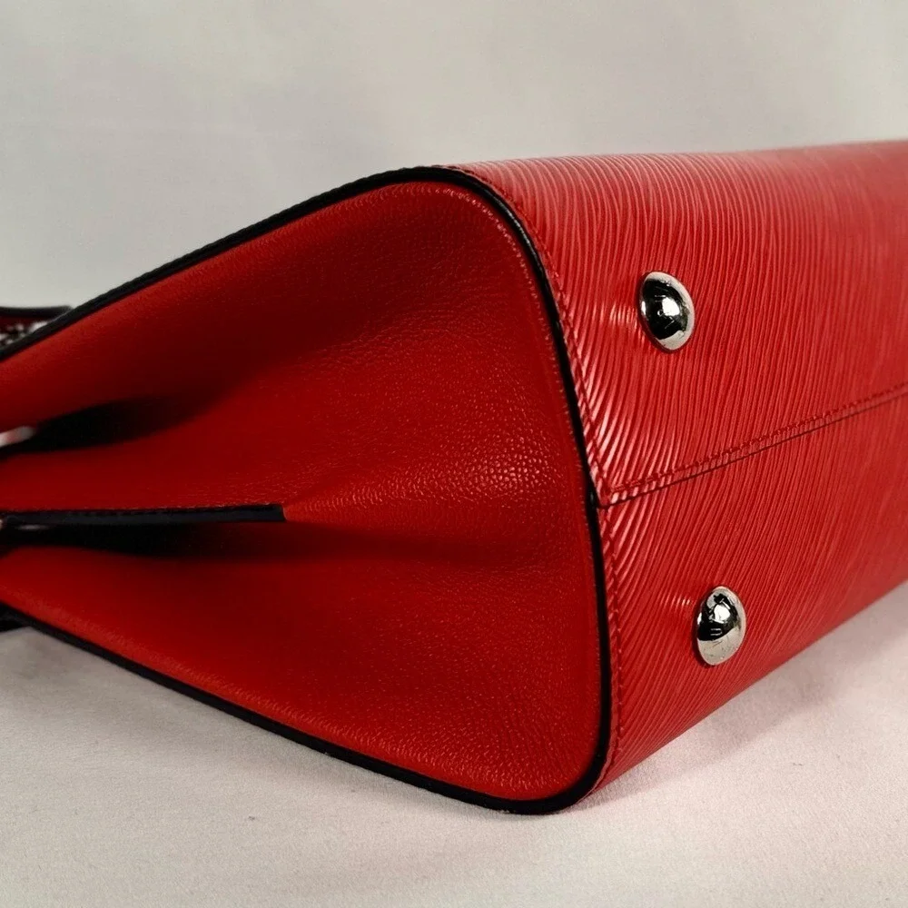 Louis Vuitton Twist Lock Epi Red Leather Tote with COA and Dust bag